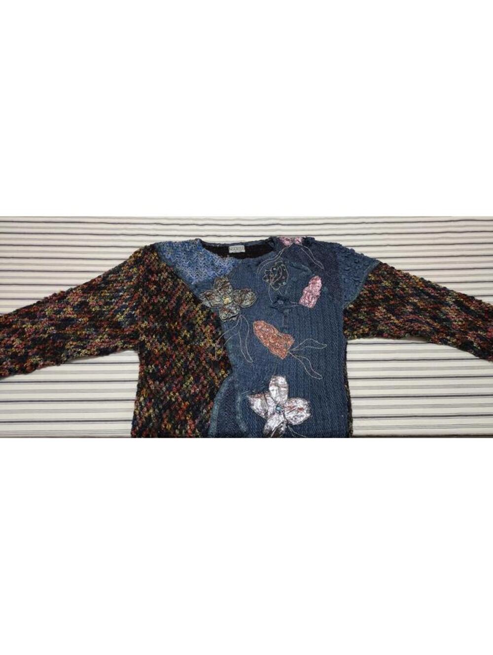 Unisex Glam Sweater Jazzy MADE IN ITALY MARILU Metallic Multicolor Evening